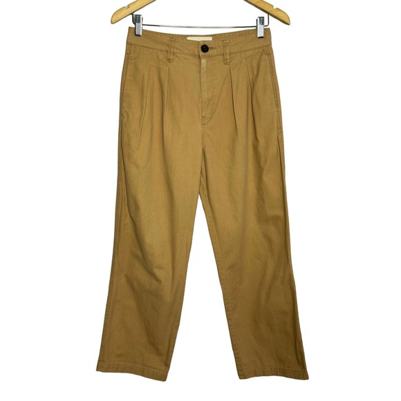 MARA HOFFMAN Monte Plated Front Pants Khaki High Rise - Picture 2 of 9